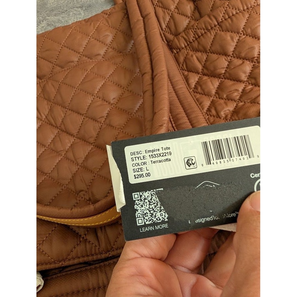 MZ Wallace Quilted Tote in Cognac Brown Nylon - Picture 7 of 16